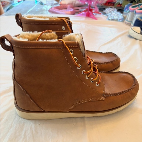 NWOT Gravel Gear Vibram Brown Moc leather boots brown camel lined SZ 12 main image 10